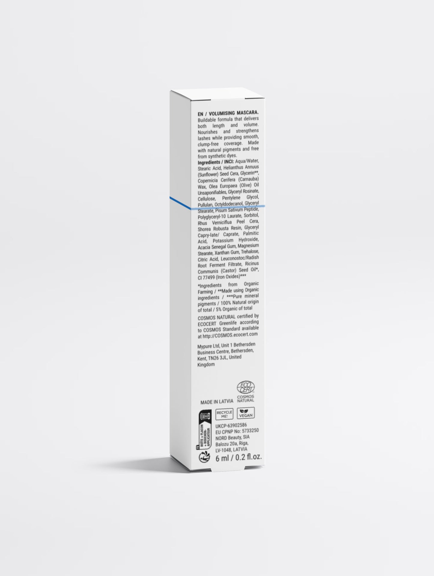  Mascara vegan aux peptides Byenbel - formule nourrissante noir intense