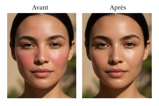 Stick solaire SPF50 sans teinte Byenbel – Avant après résultat peau